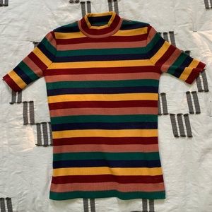 Madewell Mock Neck Ribbed Shirt